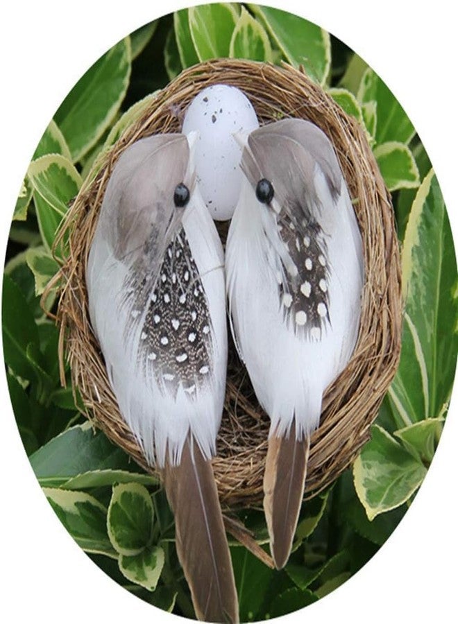 WaigN 1 Set Simulation Bird Nest with Bird and Eggs Decor, Fake Foam Feather Birds, Artificial Birds, for DIY Craft Tree Decoration Artificial Plants and Flowers, Home Decor, Decorations - Image 3